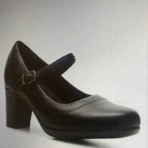 Clarks Black Heeled Mary Jane Shoes